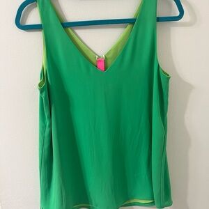 Lilly Pulitzer Vibrant Green V-Neck Tank Top